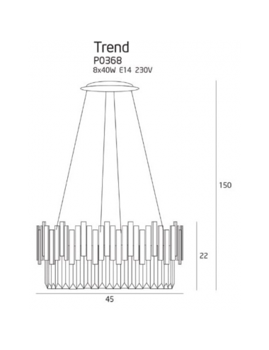 Подвесная лампа Trend золотая