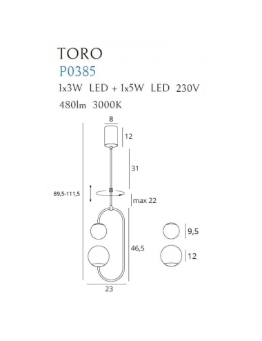 Подвесная лампа Toro