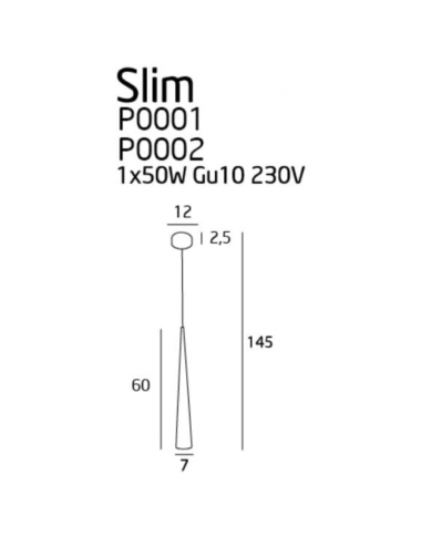 Подвесная лампа Slim черная