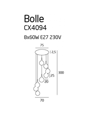 Подвесная лампа Bolle белая