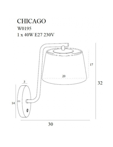 Настенная лампа Chicago хром
