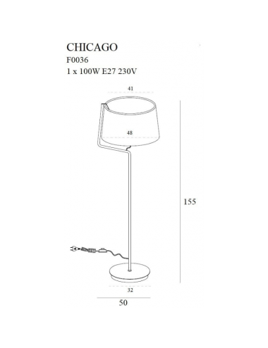 Наполная лампа Chicago черная
