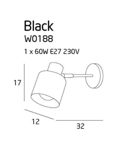 Настенная лампа Black черная