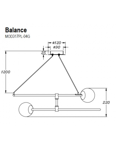 Maytoni - Balance MOD317PL-04G piekaramā lampa | TavaGaisma.lv