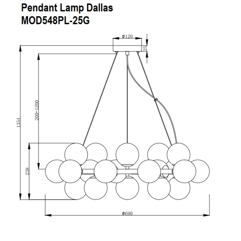 Подвесная лампа Dallas золотая