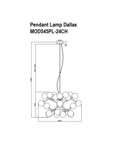 Ripplamp Dallas MOD545PL-24CH | Maytoni | TavaGaisma.lv/et