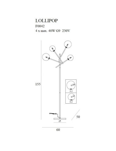 Наполная лампа Lollipop латунь