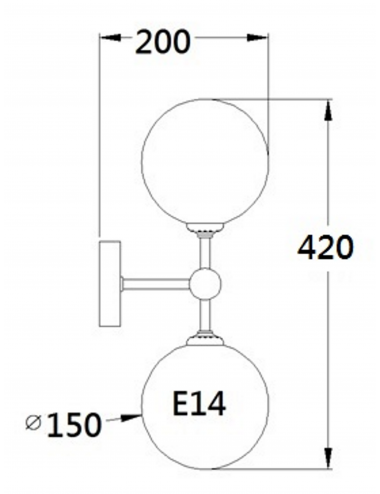 Wall lamp Dorado 2 LP-002/2W BK | Light Prestige | TavaGaisma.lv/en