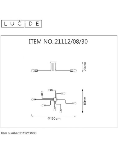 Lucide - Lester 21112/08/30 griestu lampa | TavaGaisma.lv