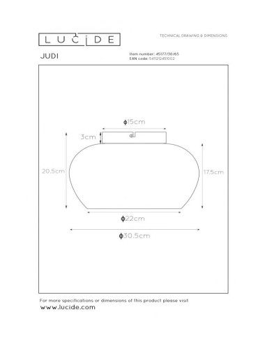 Lucide - Judi 45177/30/65 потолочная лампа | TavaGaisma.lv/ru