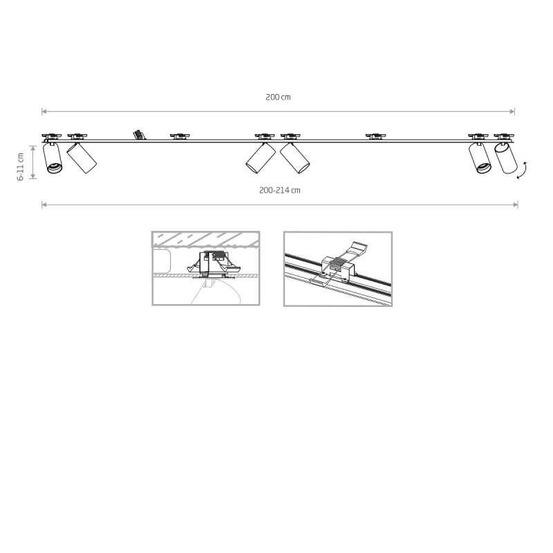 Recessed lamp Mono surface VI