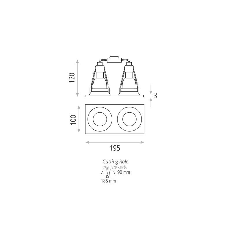 Recessed lamp Waka 2L