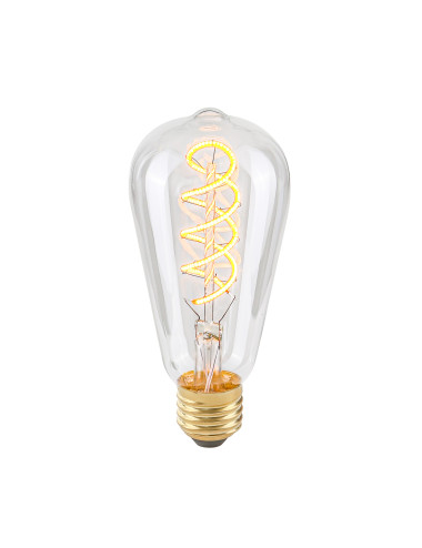 E27 4W 2200K ST64 Spiral Clear