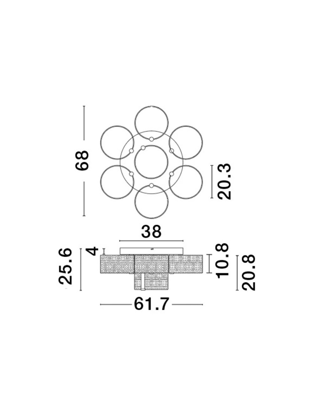 Griestu lampa Gatlin Ø61,7 LED