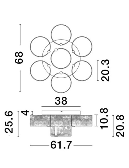 Deckenleuchte Gatlin Ø61,7 LED