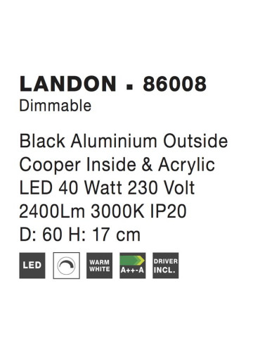 Deckenleuchte London Ø60 LED