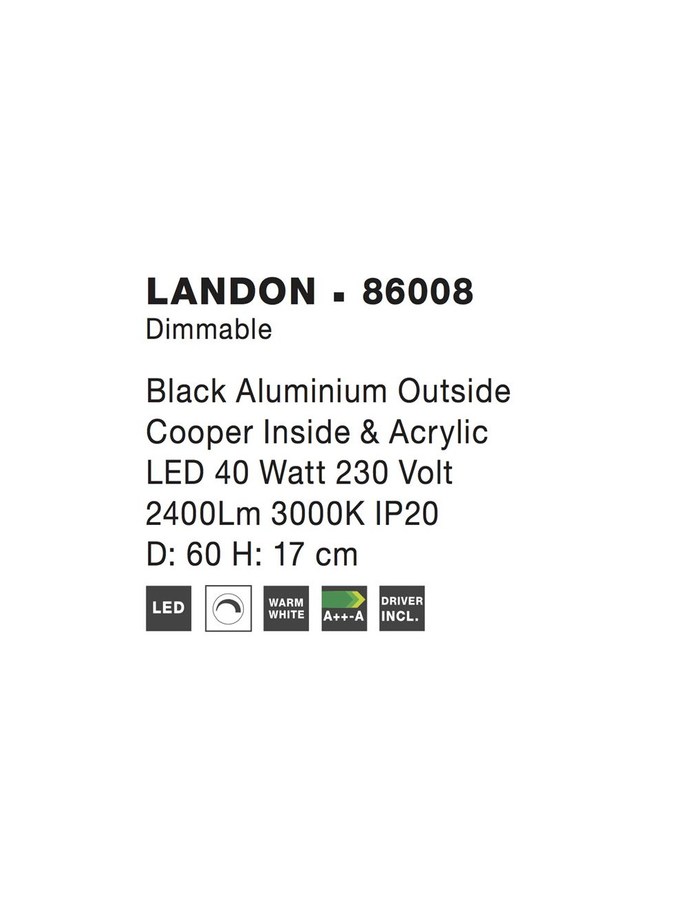 Deckenleuchte London Ø60 LED