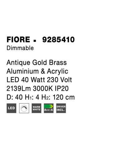 Lühter Fiore Ø40 LED 9285410 | Nova Luce | TavaGaisma.lv/et
