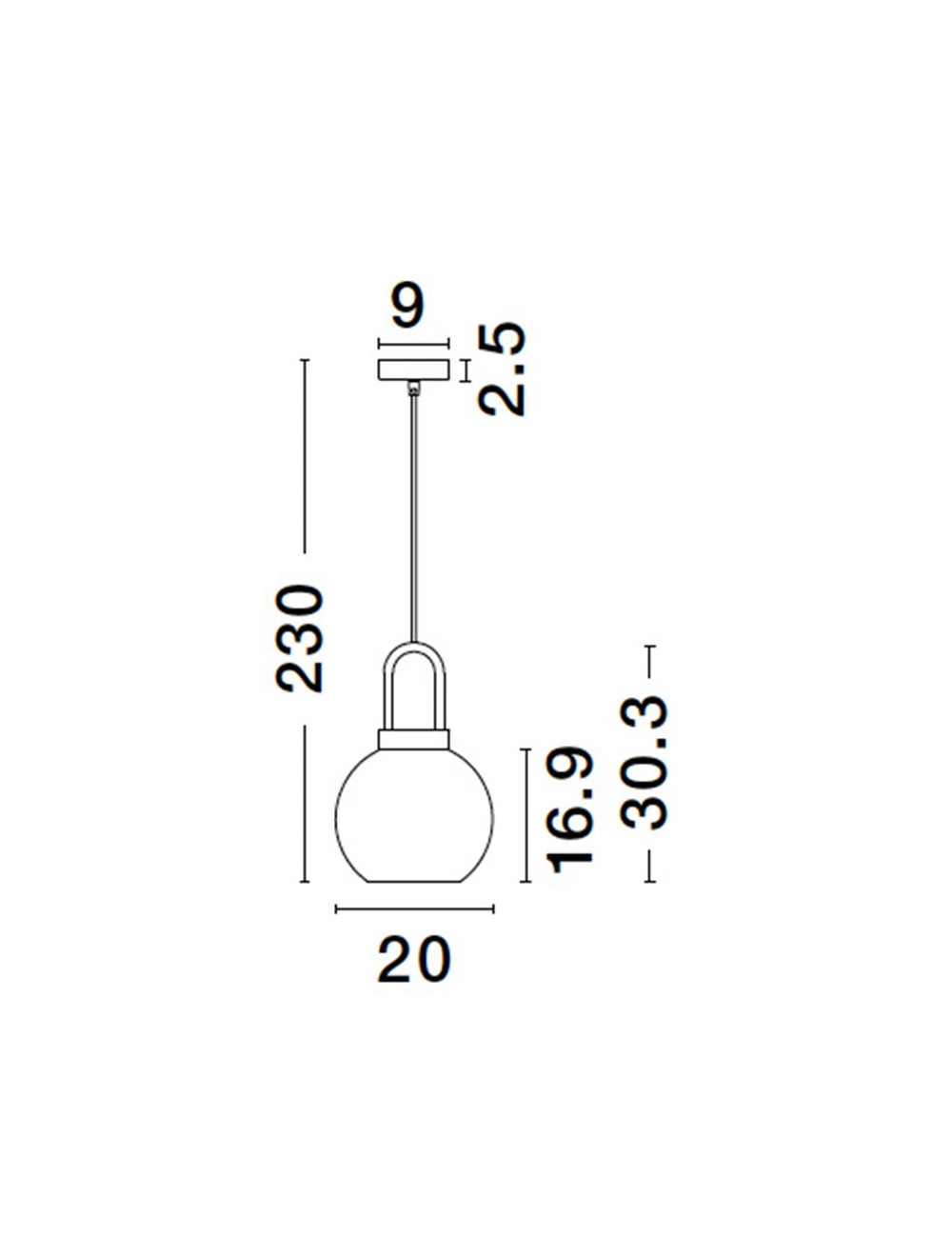 Piekaramā lampa Irvine Ø20