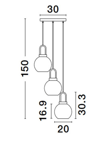 Pendant lamp Irvine Ø30 9241190 | Nova Luce | TavaGaisma.lv/en