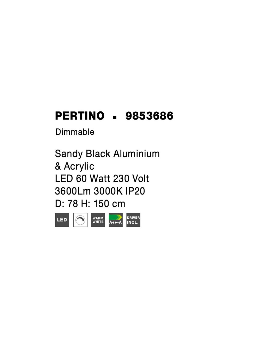 Piekaramā lampa Pertino Ø78 LED