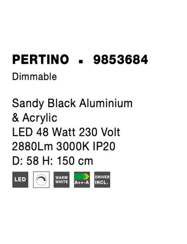 Pendant lamp Pertino Ø58 LED 9853684 | Nova Luce | TavaGaisma.lv/en