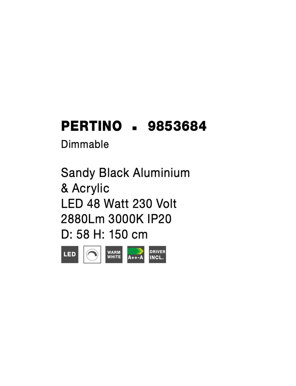 Piekaramā lampa Pertino Ø58 LED