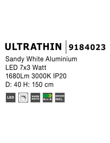 Nova Luce - Ultrathin Ø40 LED 9184023 piekaramā lampa | TavaGaisma.lv