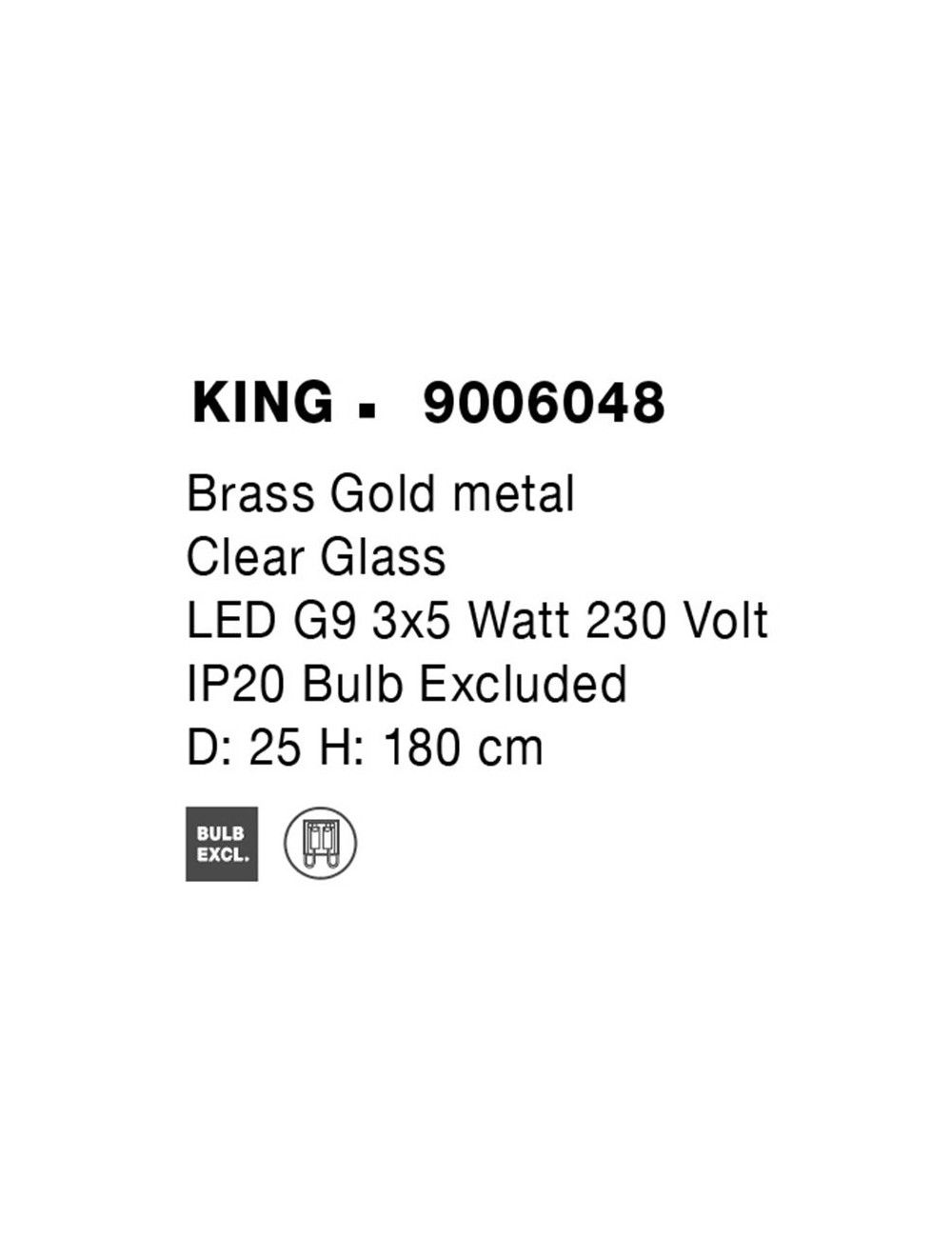 Piekaramā lampa King Ø25 LED
