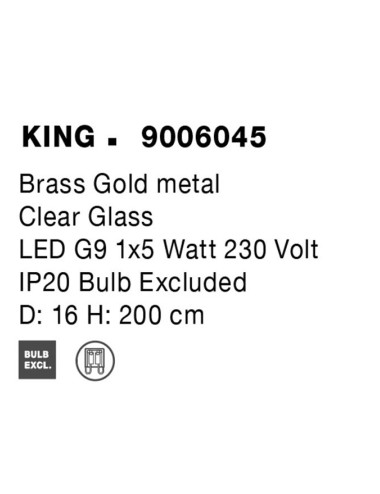Nova Luce Piekaramā lampa King Ø16 LED 9006045 | TavaGaisma.lv