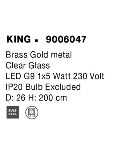 Pendant lamp King Ø26 LED 9006047 | Nova Luce | TavaGaisma.lv/en