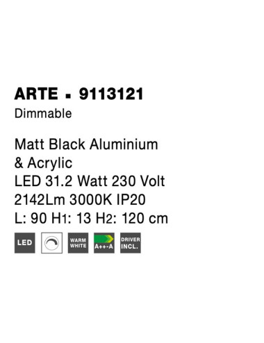 Ripplamp Arte LED 9113121 | Nova Luce | TavaGaisma.lv/et