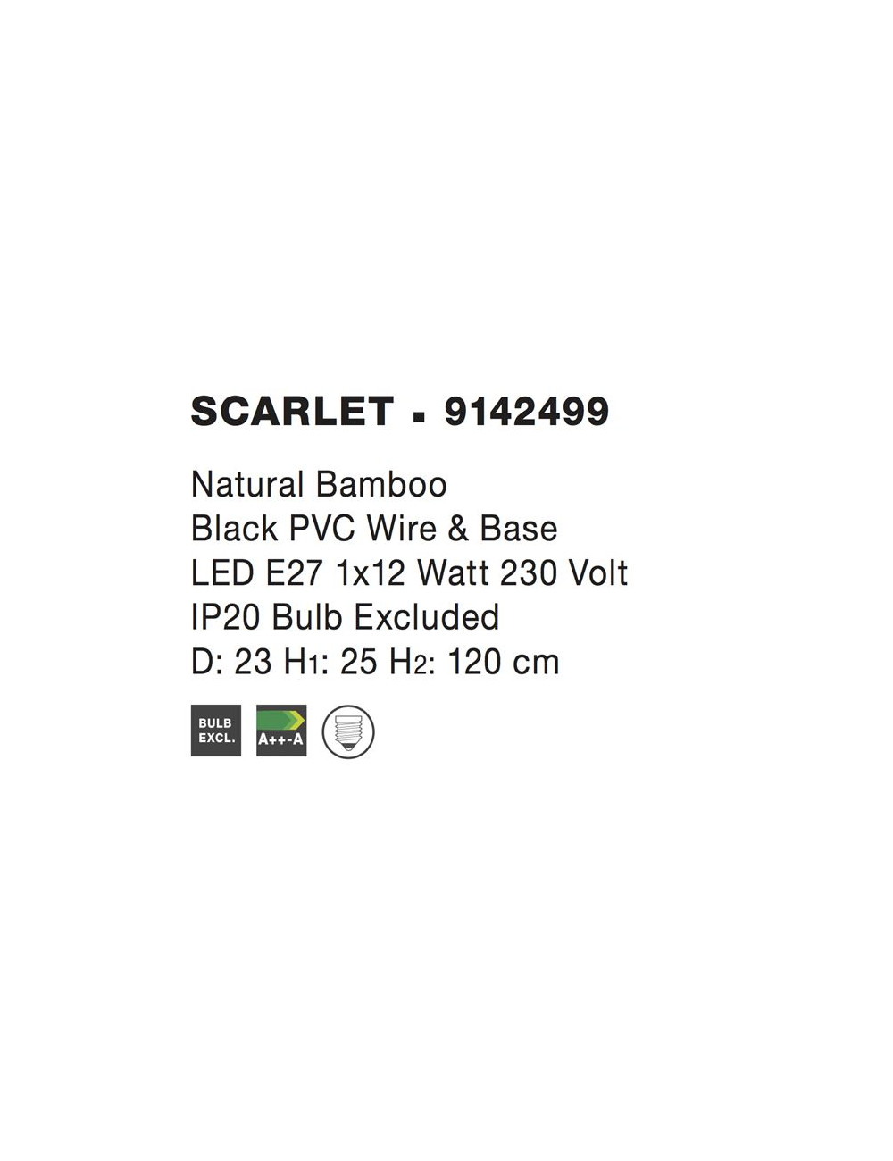 Piekaramā lampa Scarlet Ø23