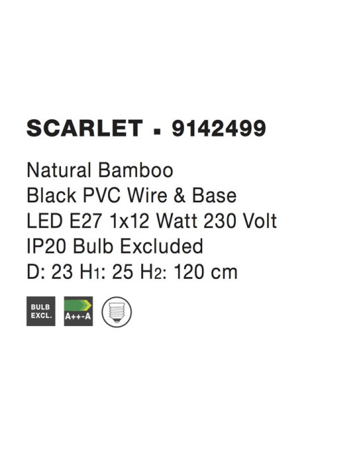 Piekaramā lampa Scarlet Ø23