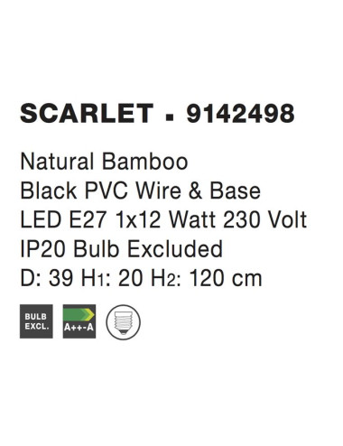Pendant lamp Scarlet Ø39 9142498 | Nova Luce | TavaGaisma.lv/en