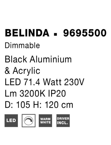 Chandelier Belinda Ø105 LED 9695500 | Nova Luce | TavaGaisma.lv/en