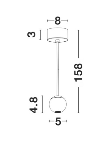 Nova Luce Piekaramā lampa Nocci Ø5 LED 9103212 | TavaGaisma.lv