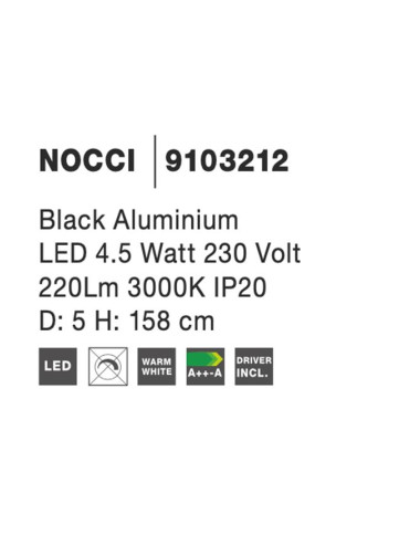 Nova Luce Piekaramā lampa Nocci Ø5 LED 9103212 | TavaGaisma.lv