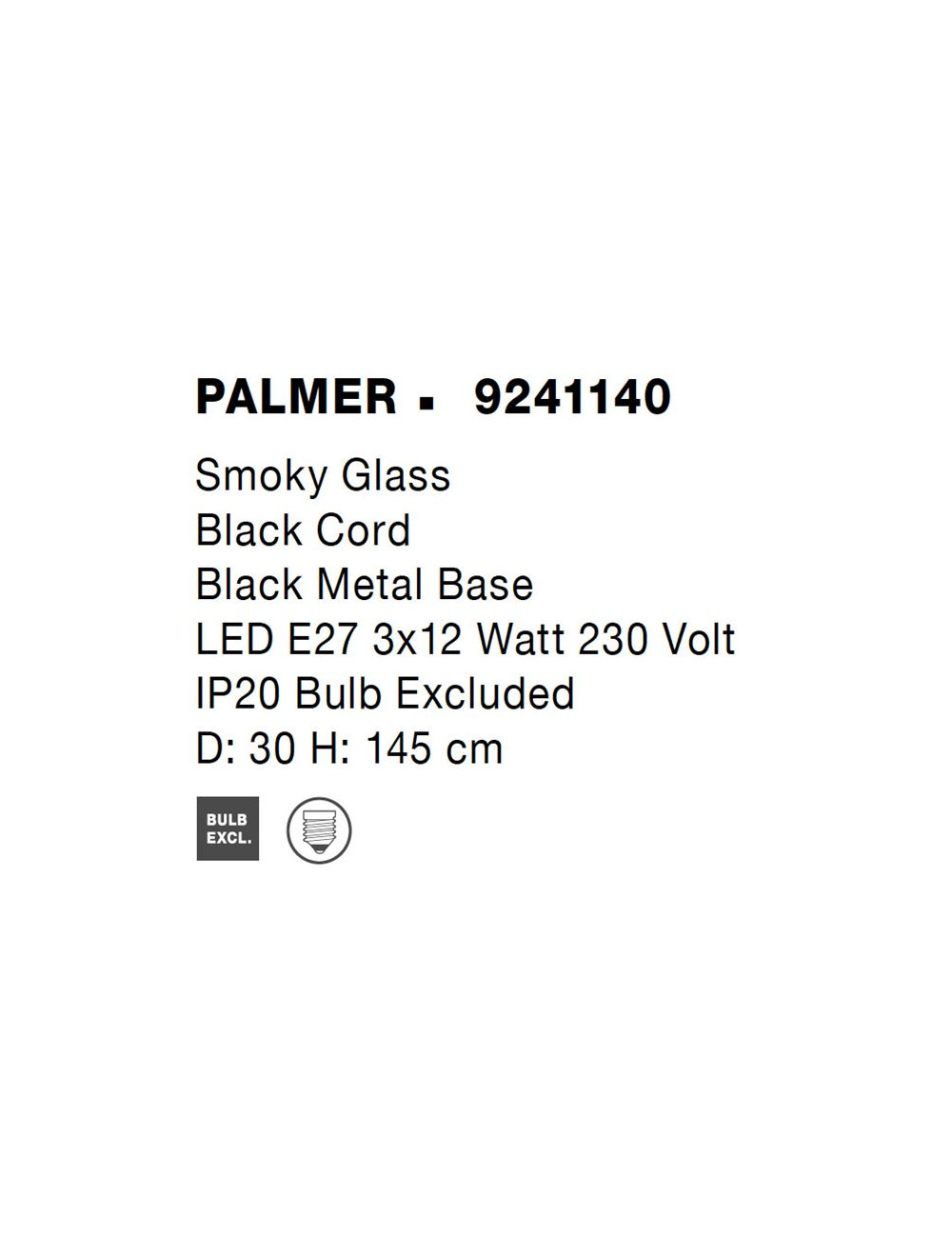 Piekaramā lampa Pamer Ø30