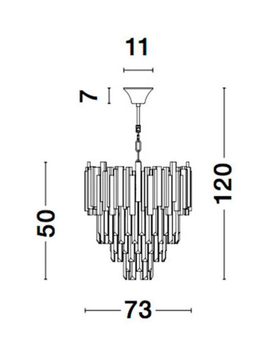 Chandelier Grane Ø73 9050110 | Nova Luce | TavaGaisma.lv/en