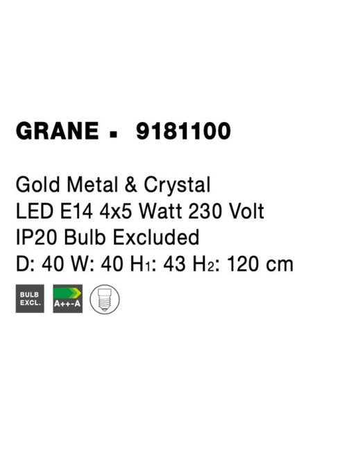 Kronleuchter Grane Ø40