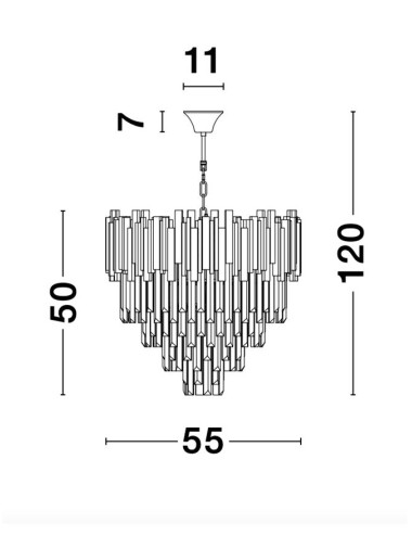 Chandelier Grane Ø55 9181200 | Nova Luce | TavaGaisma.lv/en