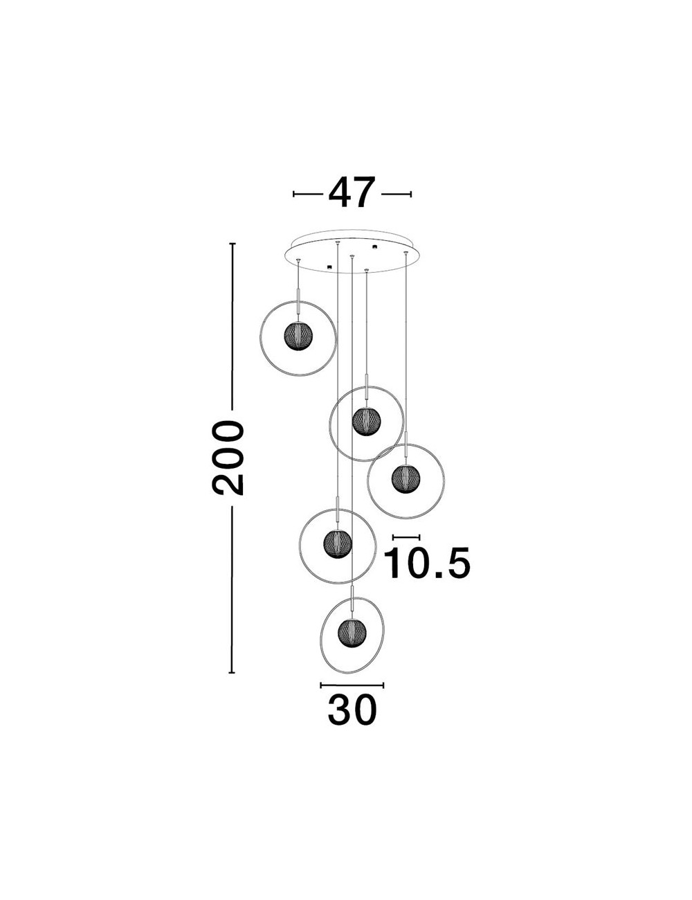 Pendant lamp Atos Ø47 LED