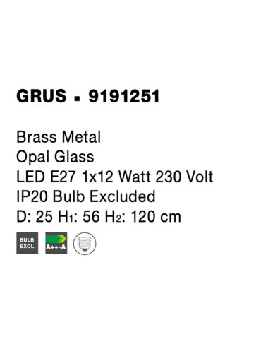 Pendant lamp Grus Ø25 9191251 | Nova Luce | TavaGaisma.lv/en