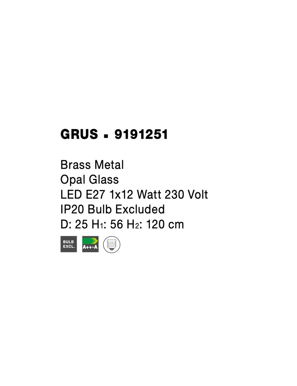 Ripplamp Grus Ø25