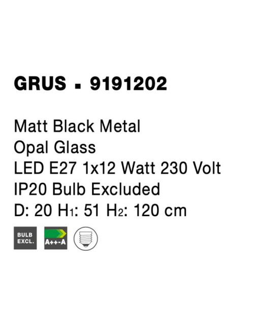 Piekaramā lampa Grus Ø20