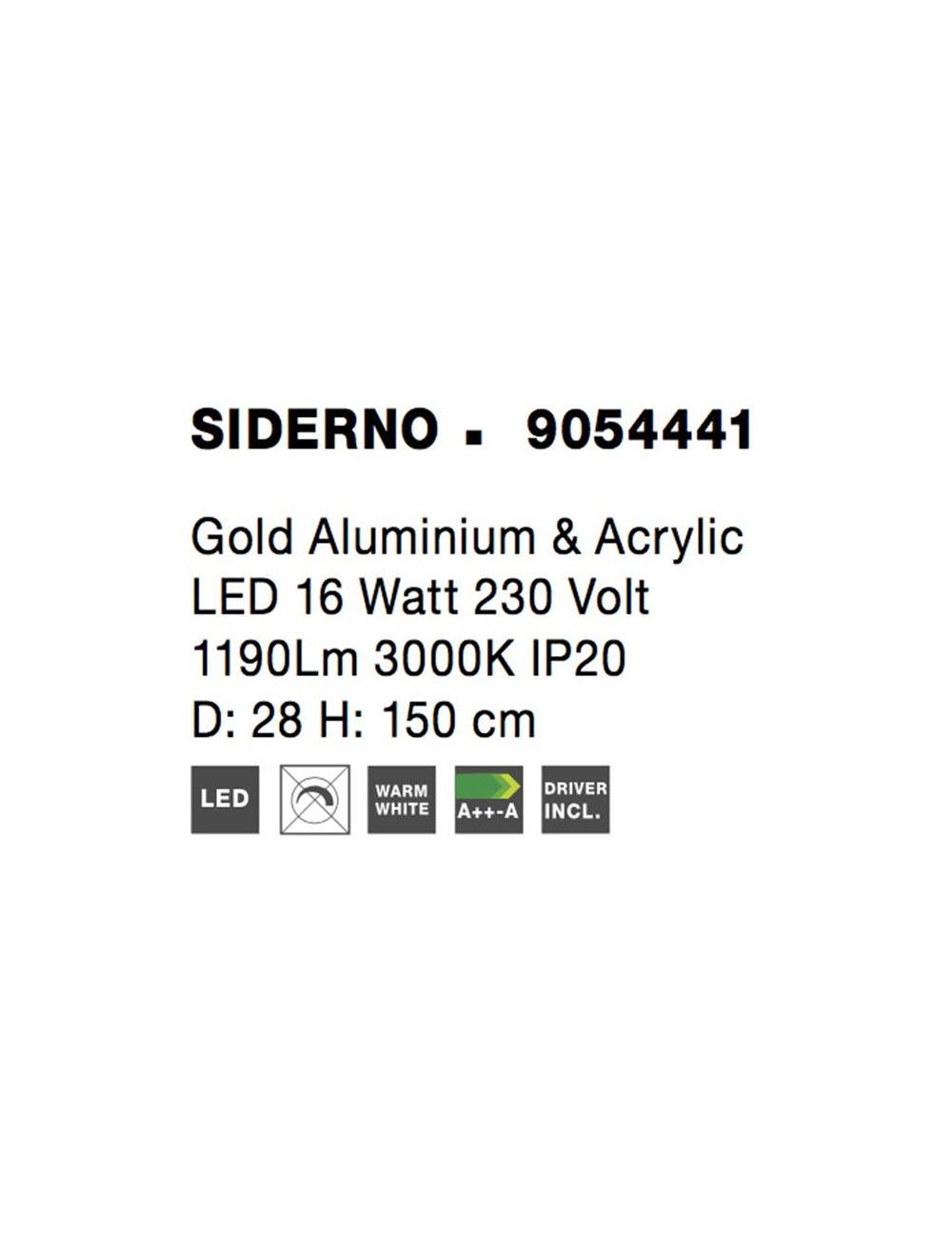 Piekaramā lampa Siderno Ø28 LED