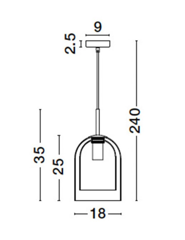 Nova Luce Piekaramā lampa Velor Ø18 9236730 | TavaGaisma.lv