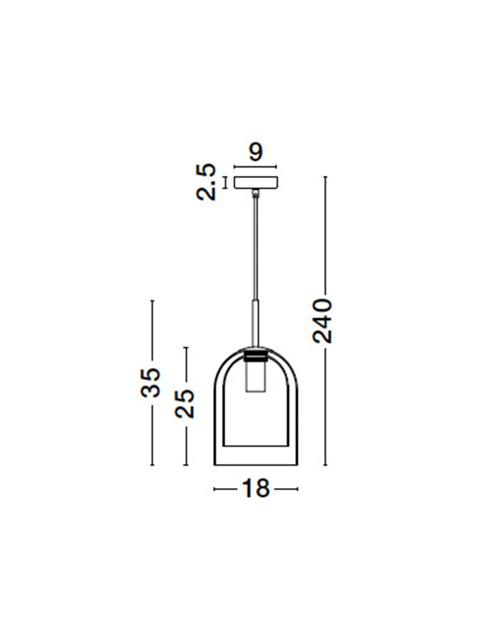 Pendant lamp Velor Ø18