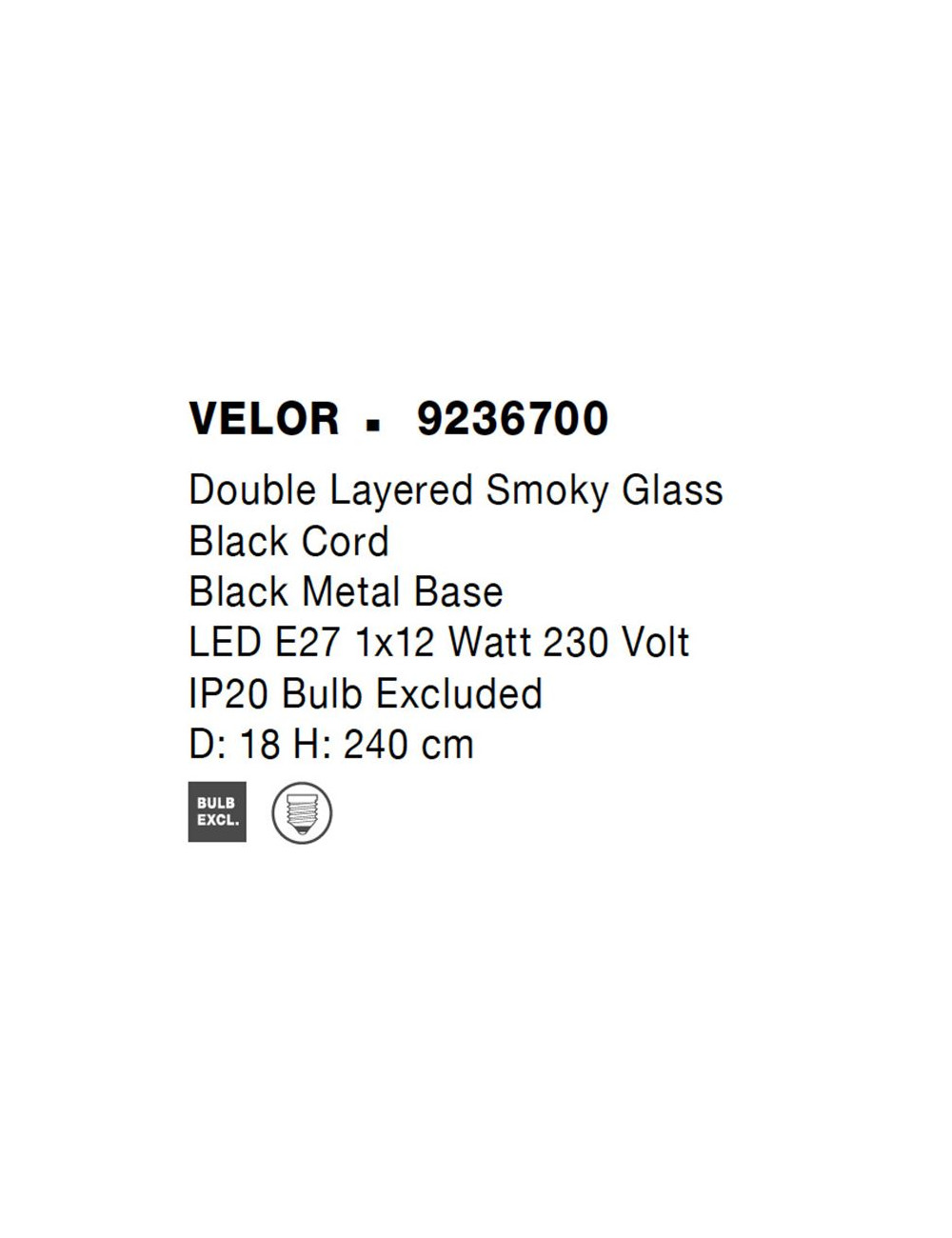 Pendelleuchte Velor Ø18